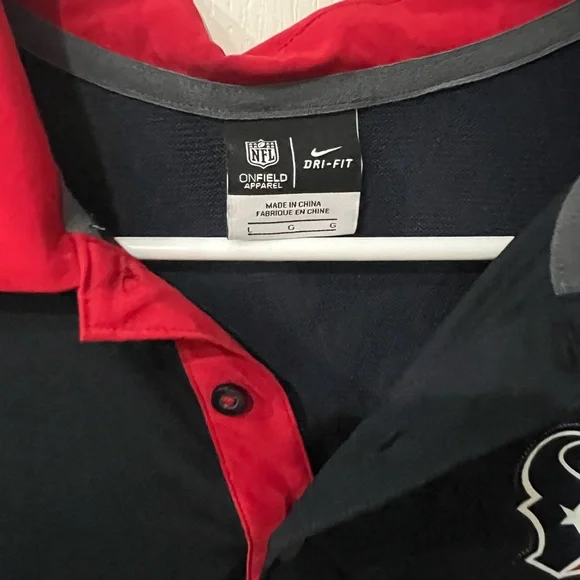 Nike Men's Texans Navy Blue and Red Polo Shirt - *Houston Texans * Size: Large - Picture 4 of 9